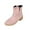 Pink, variant on Women's Middle Heels Ankle Boots Closed Toe Vintage Chunky Mid-Heel Trendy Faux Suede Round Toe Ankle Boots Pink Mothers Day Gifts