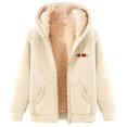 thumbnail image 3 of Chandails en Molleton à Capuche pour Femmes, Veste d'Hiver Douce avec Poches pour Sports Extérieurs Décontractés, 3 of 4
