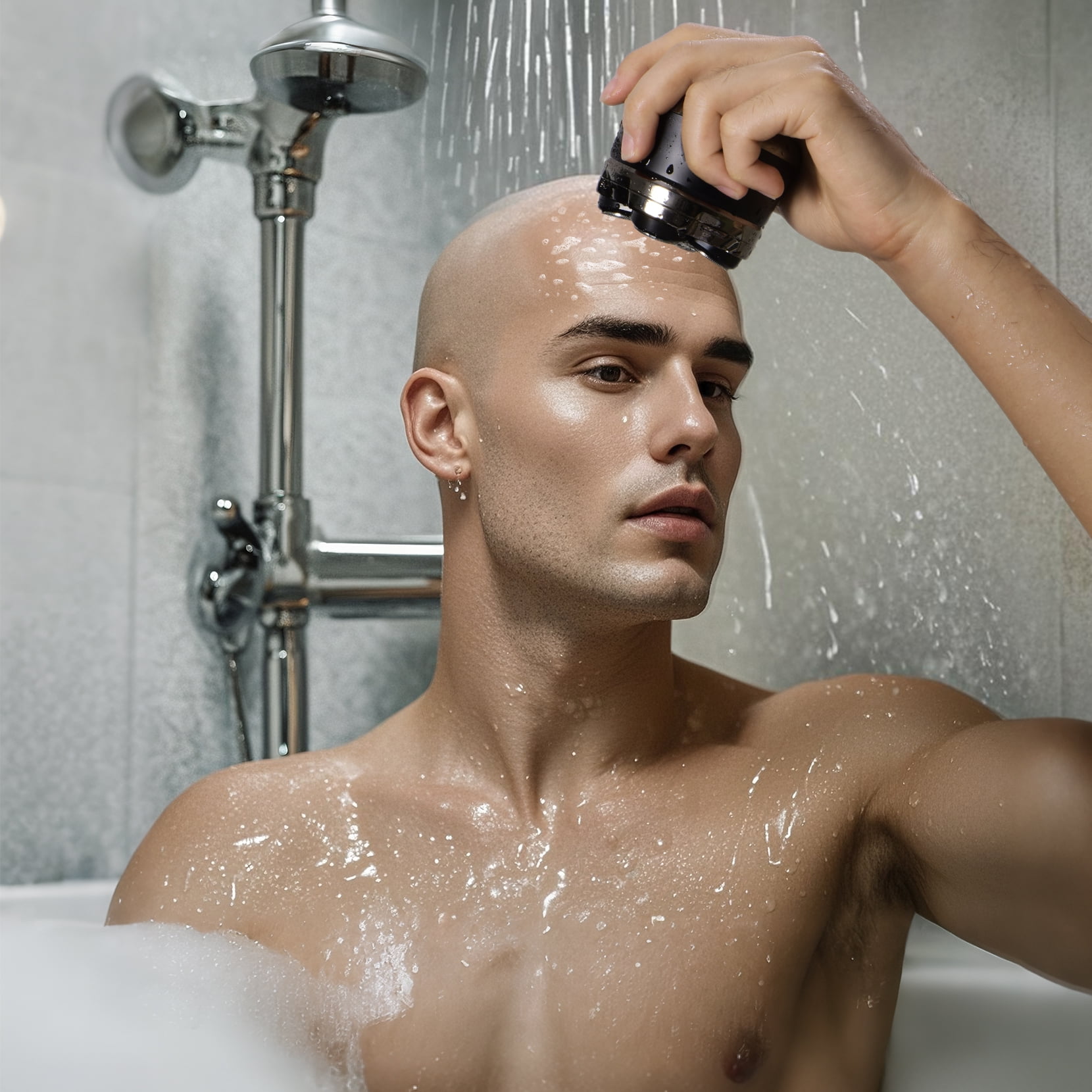 MPOW Upgraded 5D Magnetic Rotary Bald Head Shaver for Men – IPX7 Waterproof Electric Razor, Wet & Dry Use, LED Display, Cordless & Rechargeable with Type-C Charging