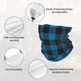 thumbnail image 3 of Neck Gaiter Bandana Face Mask - Blue black plaid Breathable Sun Wind-Proof Face Cover Scarf for Men Women, 3 of 7