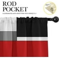 thumbnail image 3 of 2 Pack Valances Window Treatments Red and Black Geometry Abstract Modern Art Blackout Drapes Adjustable Curtain Valances for Windows Living Room Kitchen Over Sink 18x52 Rod Pocket Valances, 3 of 6