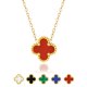 thumbnail image 1 of Collar con Colgante de Flor Roja JeenMata Bañado en Oro Amarillo, 1 of 7