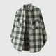 thumbnail image 1 of Blusa y camisa de manga larga con cuello vuelto para hombre, blusa informal a cuadros a la moda con botones y cuello vuelto, blusa de poliéster para hombre, 1 of 7