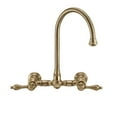 thumbnail image 4 of Alfi Trade WHKWLV3-9301-NT-AB Whitehaus Vintage III Plus Wall Mount Lever Handles Faucet with Side Spray, Antique Brass, 4 of 4