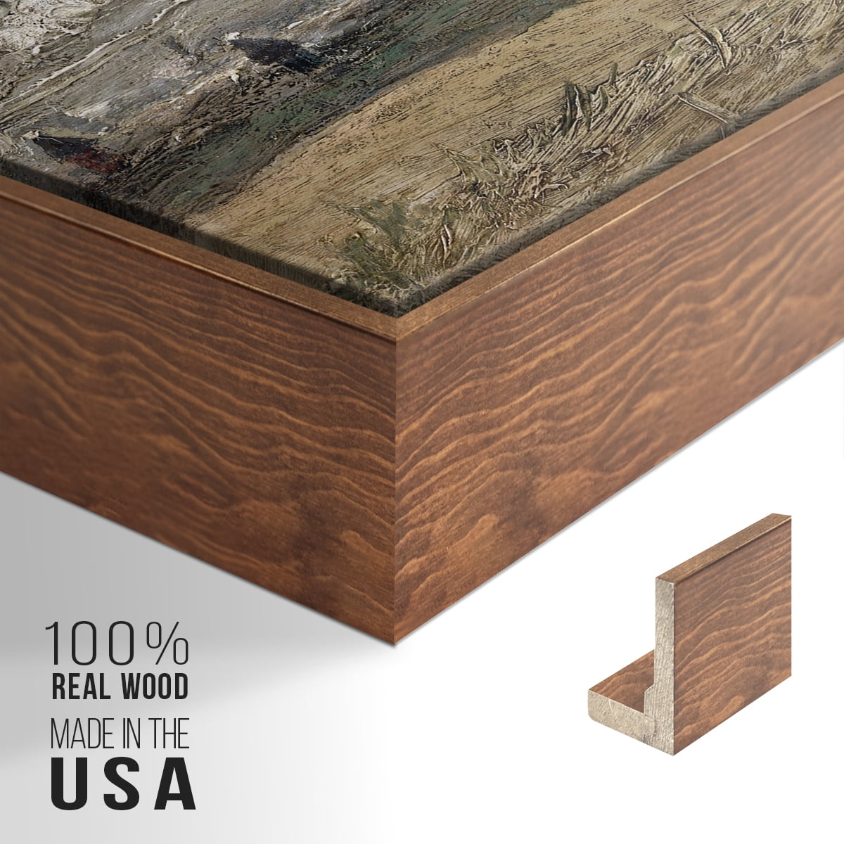 Vintage Landscape-CXXVII By Wexford Home Framed in Walnut Wood Gallery Wrapped Canvas 17 in. x 25 in.