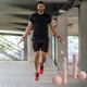 thumbnail image 3 of Cuerda de saltar con peso y contador, 1 par de cuerdas de velocidad ajustables para fitness, cable de acero y asas para entrenamiento de cuerpo completo, ideal para entrenamiento cruzado,, 3 of 8