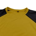 thumbnail image 5 of Iugvhana Men's Color Blocking Round Neck Shirt Outdoor Workout Sports Fitness Base Layer T-Shirt Tops Long Sleeve Casual Tees Yellow S, 5 of 6