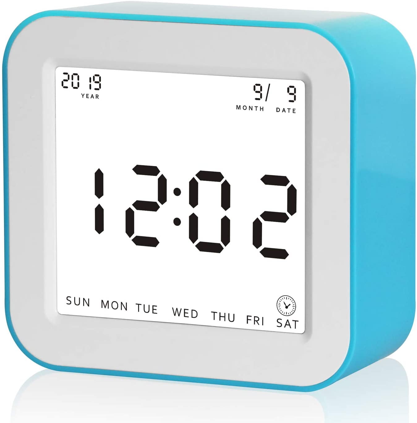 Battery Operated Digital Alarm Clock, Flip Alarm Clock,4 Sided Clock