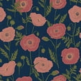 thumbnail image 2 of Jen Hewitt Papier Peint Autocollant Poppy Field Rose Marine, Bleu, 2 of 4