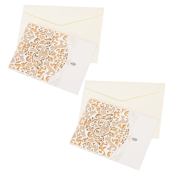 Worgeous  10 Sets Hallow Invitation Cards Romantic Wedding Invitations