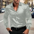 thumbnail image 5 of purcolt Mens Silk Satin Dress Shirts Long Sleeve Button Down Shirt Party Prom Wedding Shirt, 5 of 9