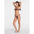 thumbnail image 3 of No Boundaries Polka Dot Tie Front Bandeau Bikini Top, Women's XXS-XXL, 3 of 6