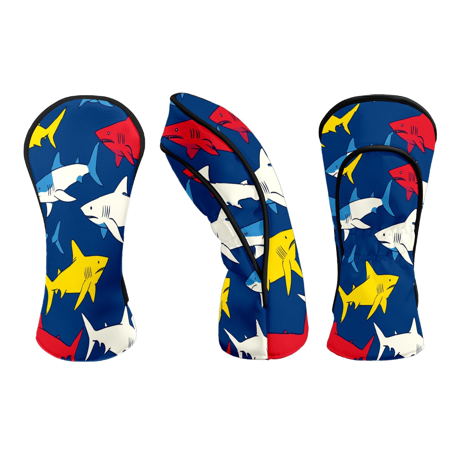 Golf Club Head Covers Shark_ColorfulUnderwater Premium Plush Velvet Lining, Waterproof Golf Headcovers Driver & Fairway Woods for Scratch Protection Novelty Gift for Men & Women