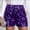 Dark Purple, variant on Womens Sequin Sparkle Shorts Elastic Waist Straight Sparkly Party Clubbing Mini Shorts - Summer Party Short Vacation Baggy Bottom Disco Hot Pants Gold M