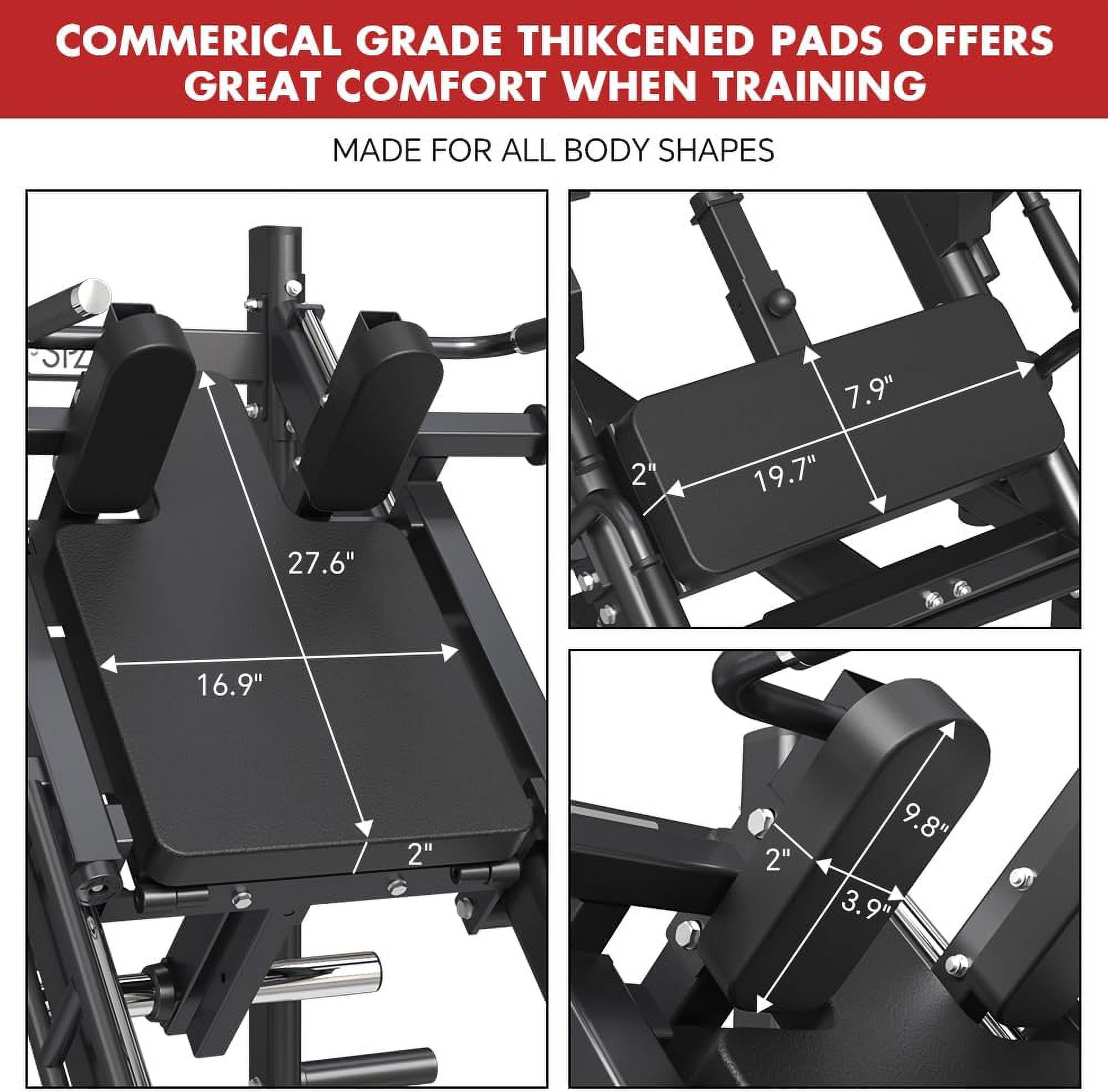 SPART Leg Press Machine, 2500LBS Capacity with Hack Squat Combo, Adjustable, Black, for Lower Body, Home Gym