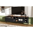 thumbnail image 6 of U-Can Mid-Century Modern TV Console - 70.8'' Entertainment Center for 75" TVs with Sliding Doors, Adjustable Shelves & Metal Frame, Space-Saving Storage TV Stand, 6 of 27