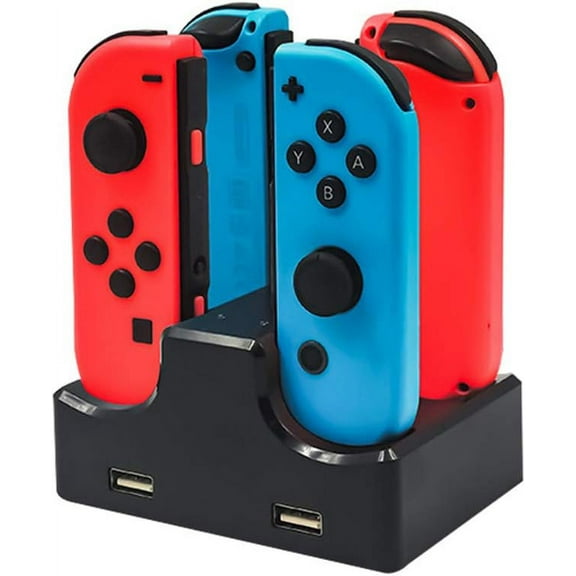 Charger For Nintendo Switch Joy-con 4 In 1 Fast Charging Station For Joy-con Controllers With Individual Led Indicator & USB Charging Cable