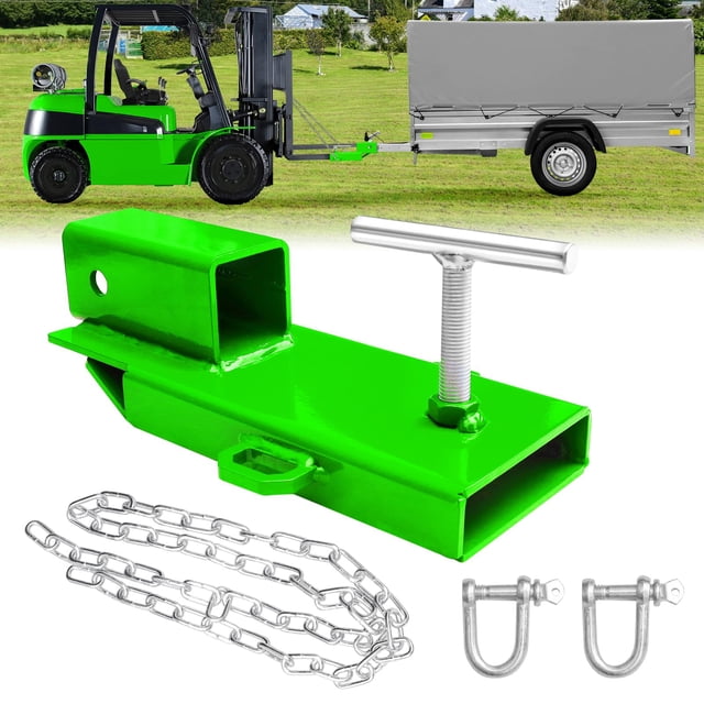 Receptor Tow Hitch BESTZHEYU Clamp On Forklift de 2 pulgadas, verde