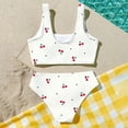thumbnail image 5 of Kogui Teen Girl Bikini Sets Girls Bathing Suit Casual Color-Block Adjustable Straps Bikini Sets Girls Two Piece Swimsuits Girls' Swimwear Size 9-10 (White,9-10 Years), 5 of 5