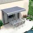 thumbnail image 6 of MCombo Patio Awning 12x10 Feet Fabric Replacement Sunshade Canopy for Retractable Awnings(Ocean Blue with White Stripes), 6 of 11