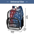thumbnail image 4 of PVC Transparent Backpacks Clear Backpack for Travel and Outings Red White and Blue Stars Pattern, 4 of 7