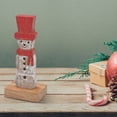 thumbnail image 2 of Maison Concepts Christmas Mango Wood Snowman With Top Hat On Base (5L X 3W X 12H), 2 of 3