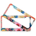 thumbnail image 2 of Colorful Abstract Art Print of Flowers License Plate Frame 2 Pack Wildflower Garden Floral Car Front License Plate Frame for Girl Women Men Vehicles 2 Hole Quality Aluminum Metal License Plate Cover, 2 of 6