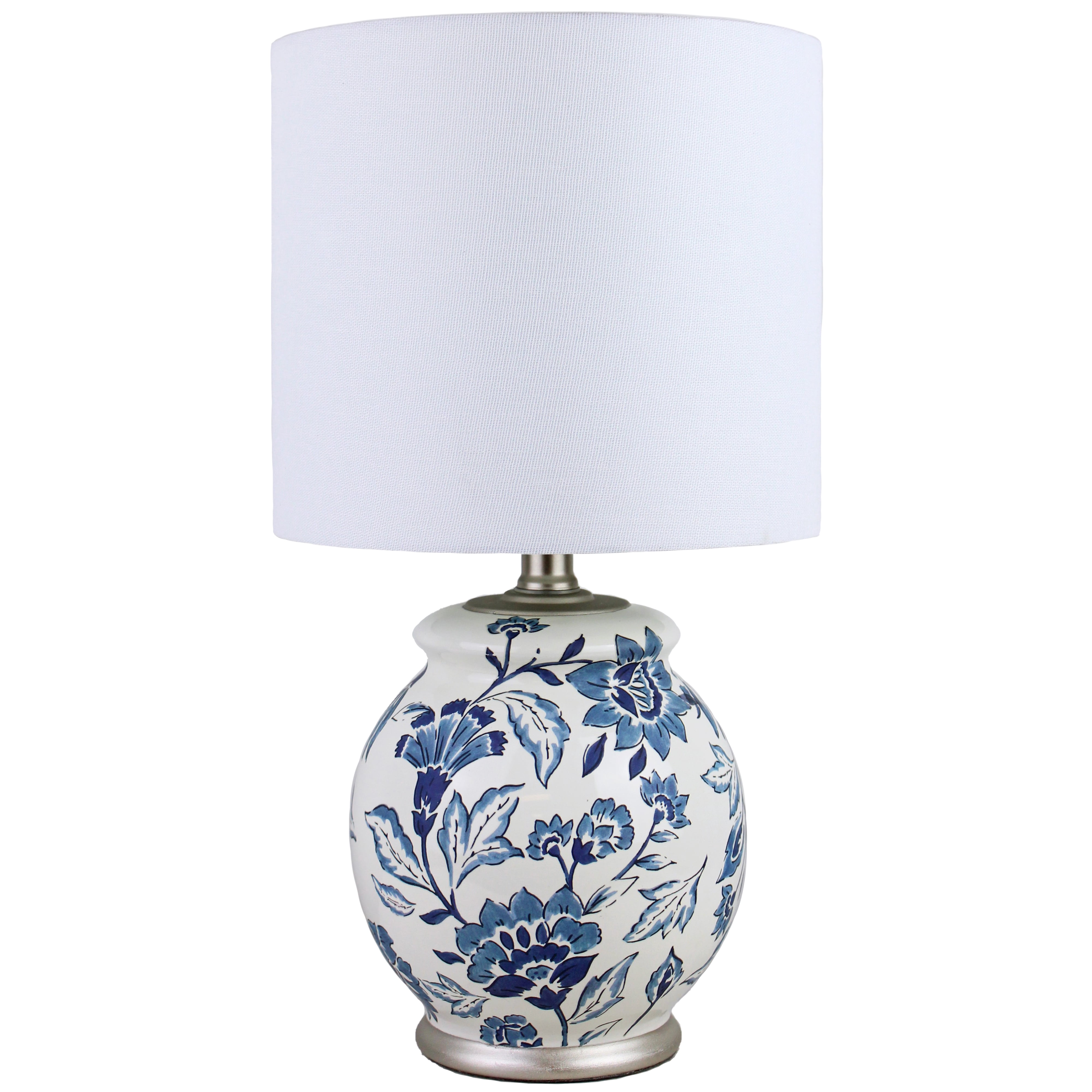 Better Homes & Gardens Floral Ceramic Lamp with Shade, 17"