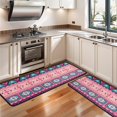 thumbnail image 3 of Kitchen Rugs Sets Of 2,Pink and Teal Geometric Boho Pattern Anti Fatigue Kitchen Mat Rugs Non Slip Washable,Decorative Kitchen Floor Mats for Kitchen,Sink,Laundry,17"x47"+17"x47", 3 of 5