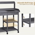 thumbnail image 4 of Renwick Garden Potting Bench with Basin & Drawer, Gray, 4 of 8
