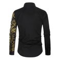 thumbnail image 3 of IROINNID Deals Long Sleeve Shirts for Men Casual Turndown Collar Button Print Top Blouse,Black, 3 of 3