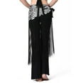 thumbnail image 4 of Sequin Long Fringe Skirt Womens Sparkly Glitter Tassel Midi Skirts Rave Outfits Belly Dance Hip Scarf for Women Silver, Free Size, 4 of 5