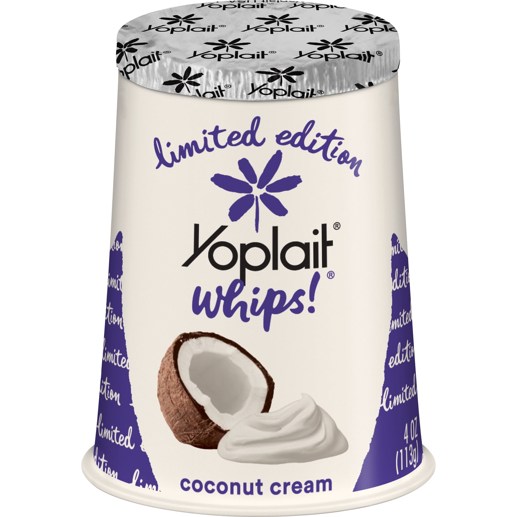 Yoplait Whips! Low Fat Coconut Cream Yogurt Mousse Limited Edition, 4