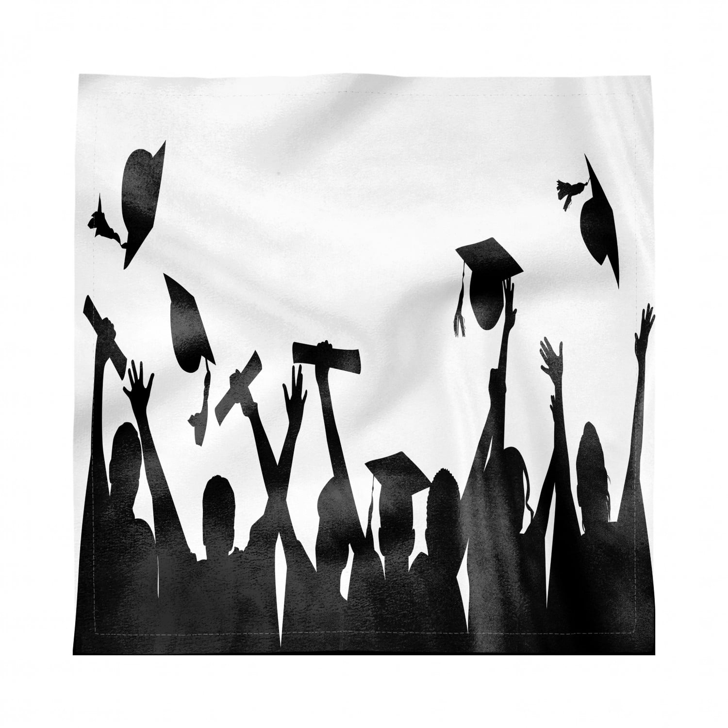 Graduation Decorative Napkins Set of 4, Graduates Silhouettes Tossing