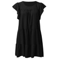 thumbnail image 4 of Vestido midi sin mangas con volantes en capas estilo boho para mujer - Diseño con hombros descubiertos, 4 of 4