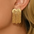 thumbnail image 5 of Sunyuer 14K Gold Plated Tassel Dangle Earrings-Fringe Chain Chandelier Drop Earrings for Women, Wedding, Gifts, 5 of 9
