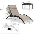 thumbnail image 2 of PURPLE LEAF Patio Oversize Chaise Lounge Chair Set with 2 Side Table Outdoor Pool Adjustable Recliner Chairs for Outdoor Beach Poolside Sunbathing Tanning Lounger，Beige, 2 of 8