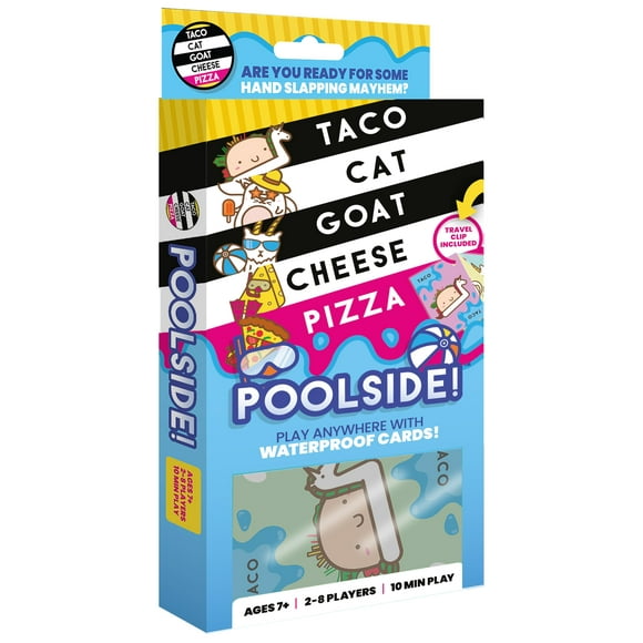 Taco Cat Goat Cheese Pizza - Poolside Edition - Waterproof Card Game for Outdoor Camping, Travel and Family Game Night - Wildly Entertaining & Easy to Learn - 10 Min, Ages 7+, 2-8 Players