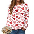 thumbnail image 6 of vigerkar Valentine Sweatshirt Women Oversized Hearts Long Sleeve Shirt Heart Sweatshirts Gift for Her (Watermelon Red, XXL), 6 of 9