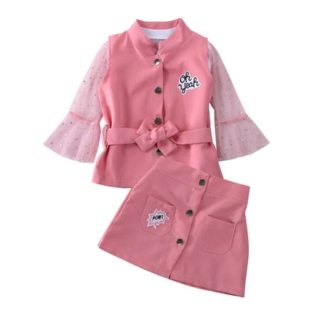 

Spring Toddler Baby Girl Clothes Plaid Coat Tops Tutu Dress Formal Outfit Set