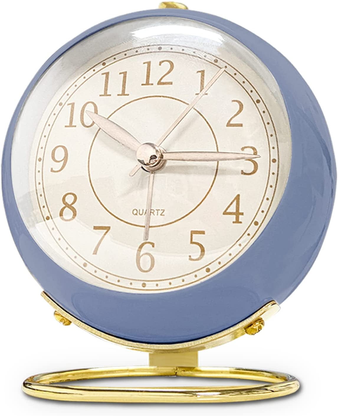 JUSTUP Small Table Clocks, Classic NonTicking Tabletop Alarm Clock