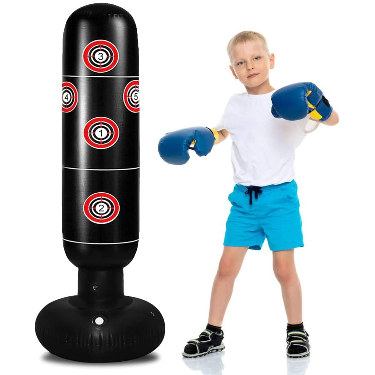 Inflatable Punching Bag Free Standing Boxing Eforoutdoor Punching Bag for Kids 
