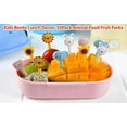 thumbnail image 2 of 10-Pack Lovely Animal Shaped Food Fruit Forks for Kids - Mini Cartoon Toothpicks for Cake, Dessert & Bento Party Supplies, 2 of 2