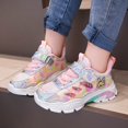 thumbnail image 5 of Girls Soft Sole Sneakers, Laser Reflective Mesh Lightweight Breathable Non-slip Walking Shoes, 5 of 5