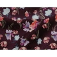 thumbnail image 4 of oneOone Viscose Jersey Wine Fabric Flower & Leaves Watercolor Dress Material Fabric Print Fabric By The Yard 60 Inch Wide, 4 of 5