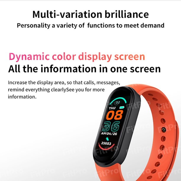 Pulsera de monitor de presión arterial de frecuencia cardíaca unisex con reloj inteligente deportivo magnético M6