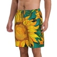 thumbnail image 2 of Salouo Vibrant Sunflower Painting Pattern Swim Trunks for Men,Men's Hawaiian Bathing Suit Swimsuits Quick Dry Swimming Board Shorts Beach Shorts with Pockets-XX-Large, 2 of 6