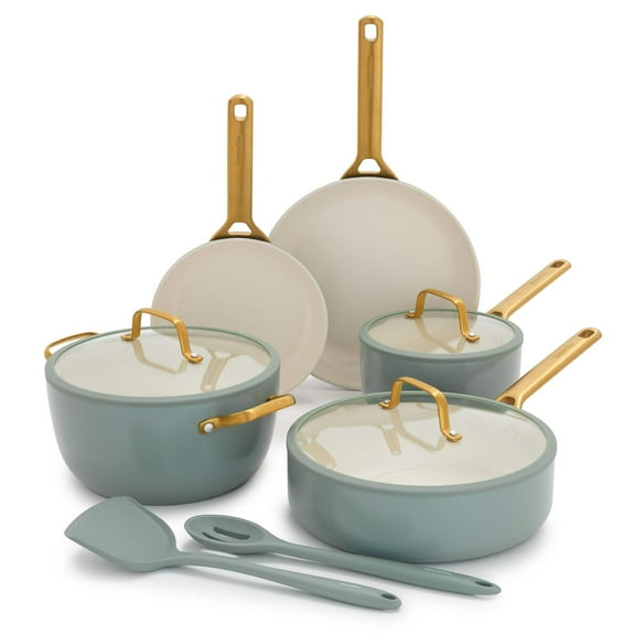 GreenPan 10-Piece Reserve Pro Cookware Set, Ceramic Nonstick, Oven Safe, Dishwasher Safe, Moss