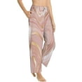 thumbnail image 2 of Uemuo Rose Gold Glitter Splatter Pattern Women's Wide Leg Palazzo Lounge Pants with Pockets Light Weight Loose Comfy Casual Pajama Pants-Small, 2 of 9