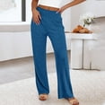 thumbnail image 3 of Diufon Womens Lounge Pants Casual Ribbed Knit Pajama Pant Elastic High Waist Wide Leg Loose Pants Fall Trousers, 3 of 9